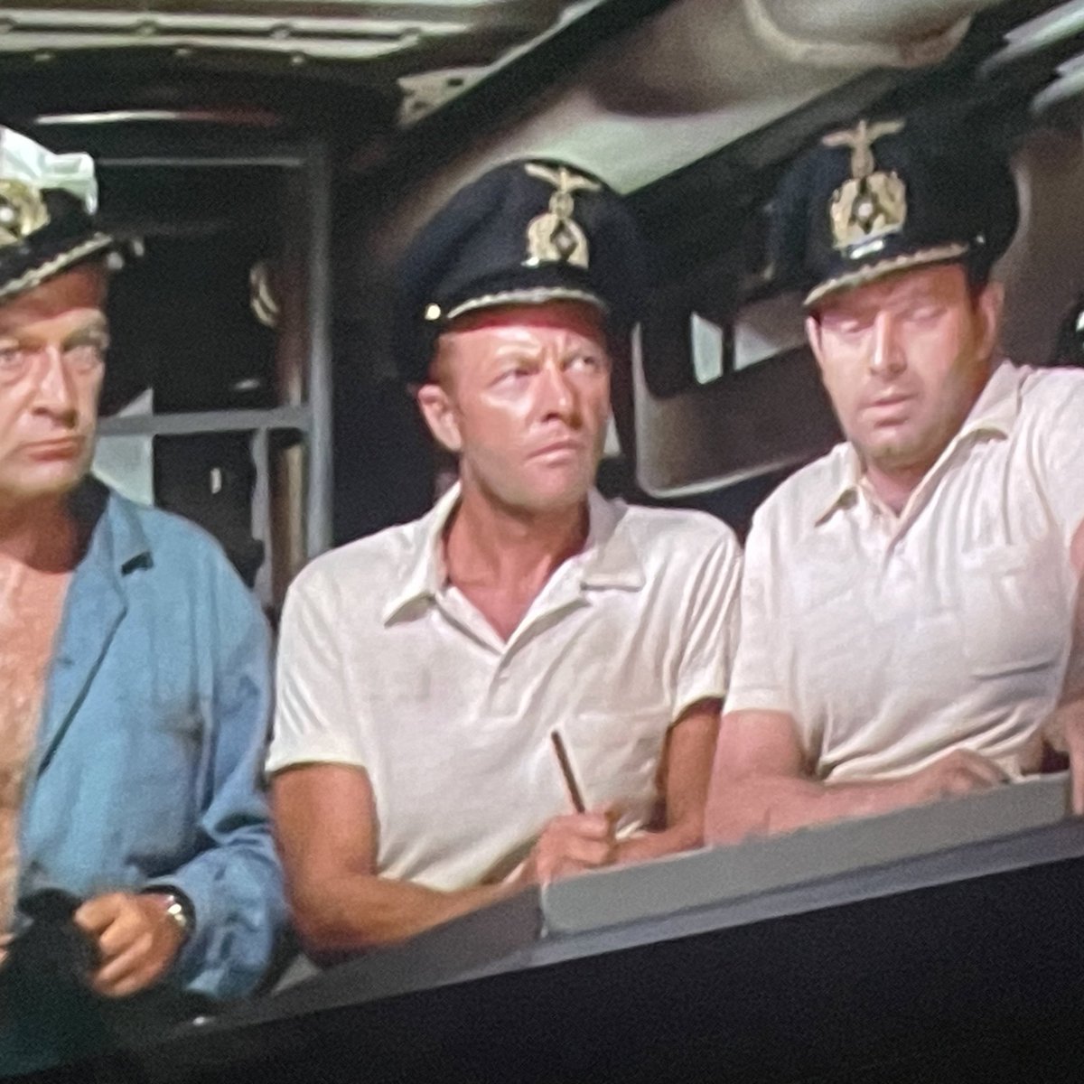 FrankTracy's tweet photo. The Nazi on the right had a change of heart and was the original Captain Von Trapp on Broadway in The Sound Of Music #TCMParty #TheEnemyBelow https://t.co/txn1GUHuCY