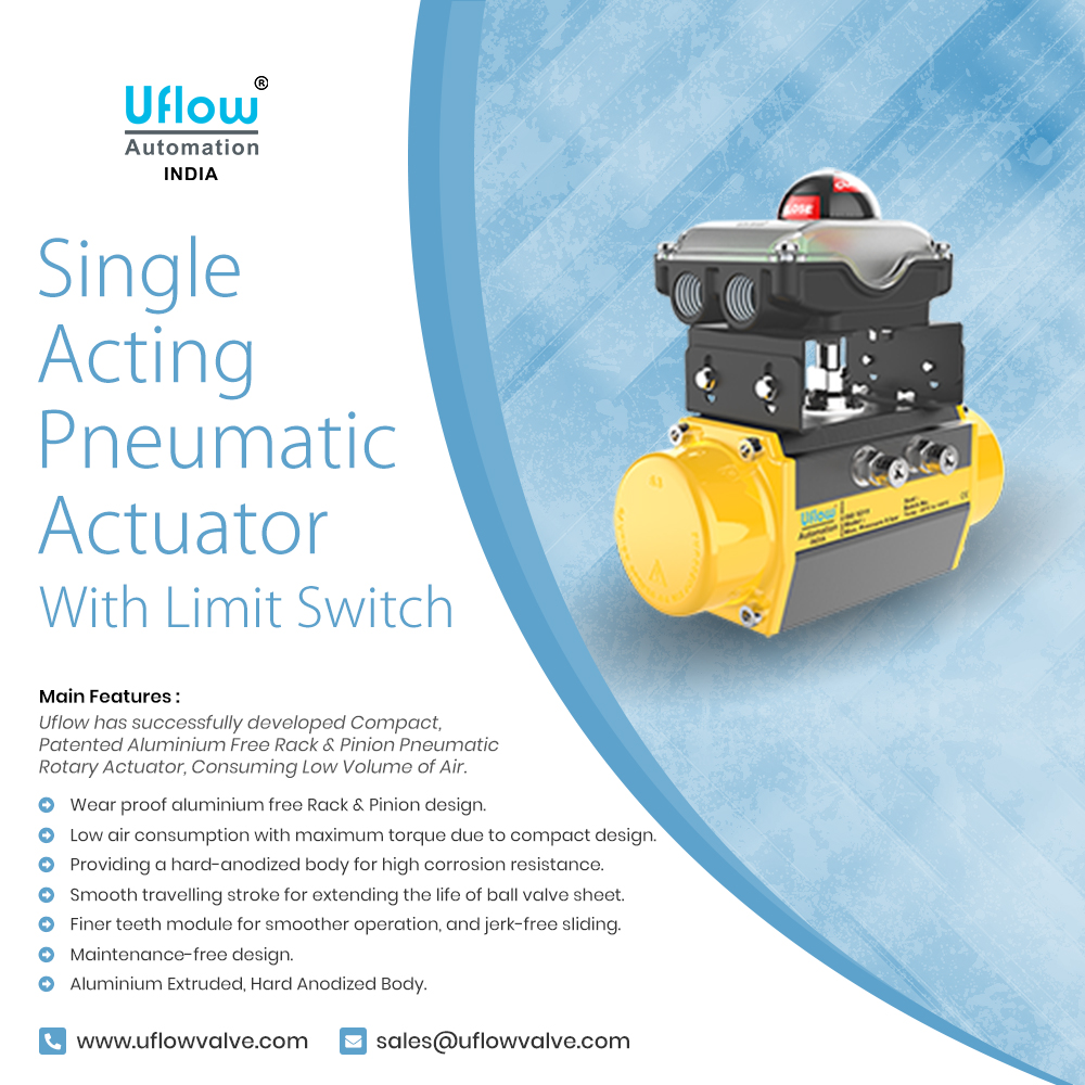 Uflow Automation Single Acting Pneumatic Actuator With Limit Switch Manufacturer And Supplier In India

uflowvalve.com/pneumatic-actu…

#Pneumatics #Actuators #ControlSystems #FluidPower #ValveAutomation #LimitSwitch 
#MadeInIndia #ManufacturingExcellence #IndustryLeaders #makeinindia