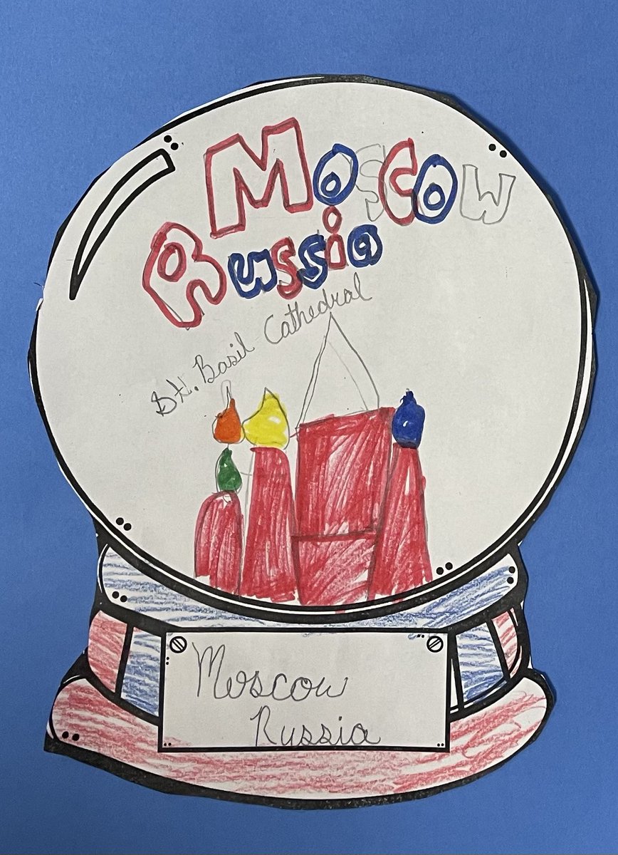 One piece of our Around the World Research Project. These snow globe cities are turning out incredibly!! 
#teach #5thGrade #Geography #art #teachersoftwitter