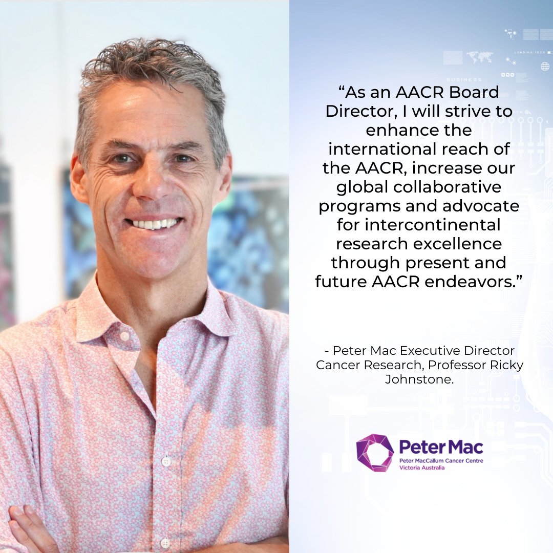 Peter Mac Research (@petermacres) on Twitter photo Our very own <a href="/PeterMacCC/">Peter Mac Cancer Centre</a> Executive Director Cancer Research <a href="/JohnstoneRicky/">Ricky Johnstone</a> is up for election on the prestigious <a href="/AACR/">AACR</a> Board of Directors!
Read Prof. Johnstoneโs full vision statement and cast your vote here: shorturl.at/abN89.
Voting closes February 27! Our very own <a href="/PeterMacCC/">Peter Mac Cancer Centre</a> Executive Director Cancer Research <a href="/JohnstoneRicky/">Ricky Johnstone</a> is up for election on the prestigious <a href="/AACR/">AACR</a> Board of Directors!
Read Prof. Johnstoneโs full vision statement and cast your vote here: shorturl.at/abN89.
Voting closes February 27!
