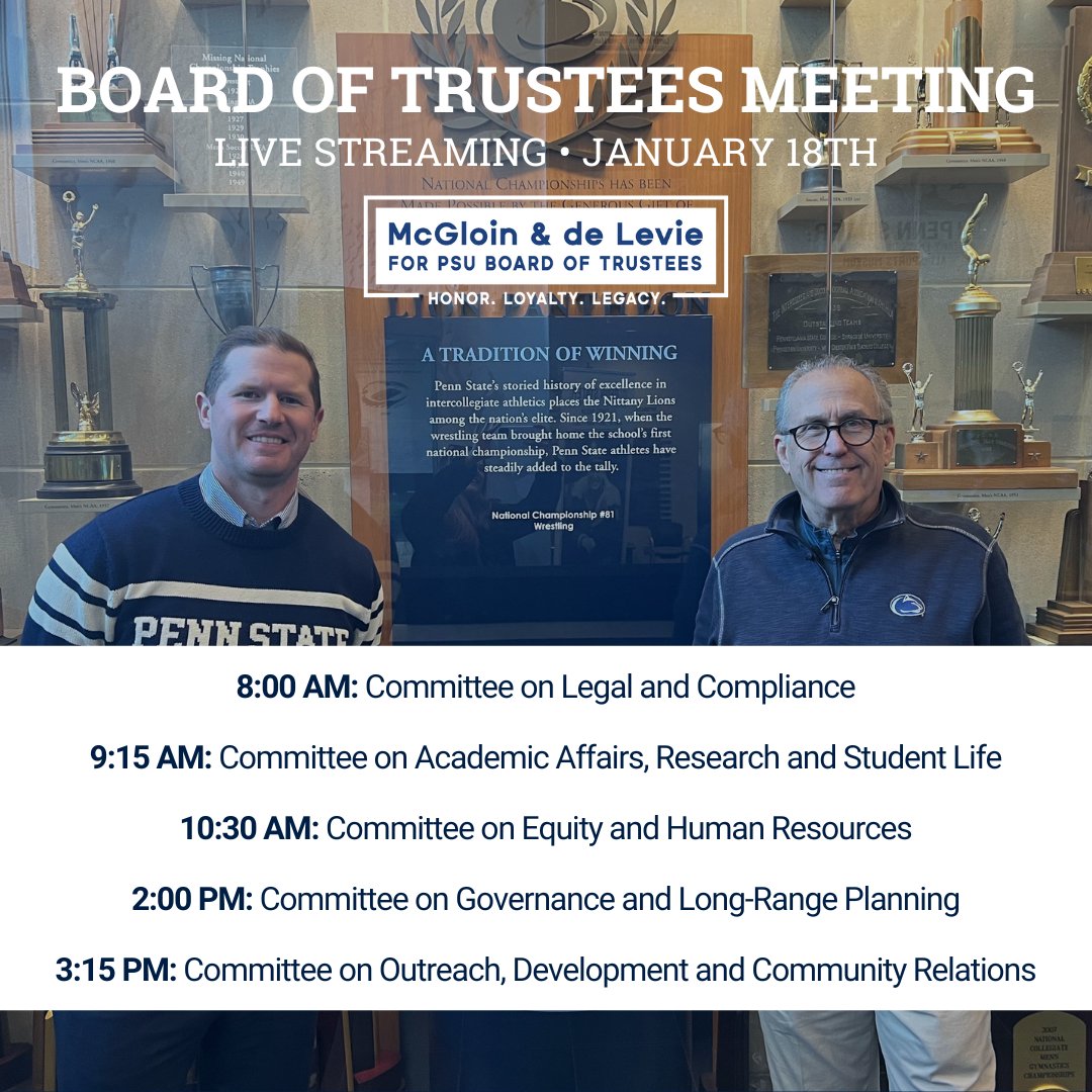LevieAlvin's tweet photo. To continue efforts to always keep everyone informed, Matt and I wanted to let everyone know that on Thursday, January 18, 2024, the Board of Trustees will hold public committee meetings, which can be accessed at the following link (via Microsoft Teams):
https://t.co/oJGsVPUC6e https://t.co/Xta9foquPf