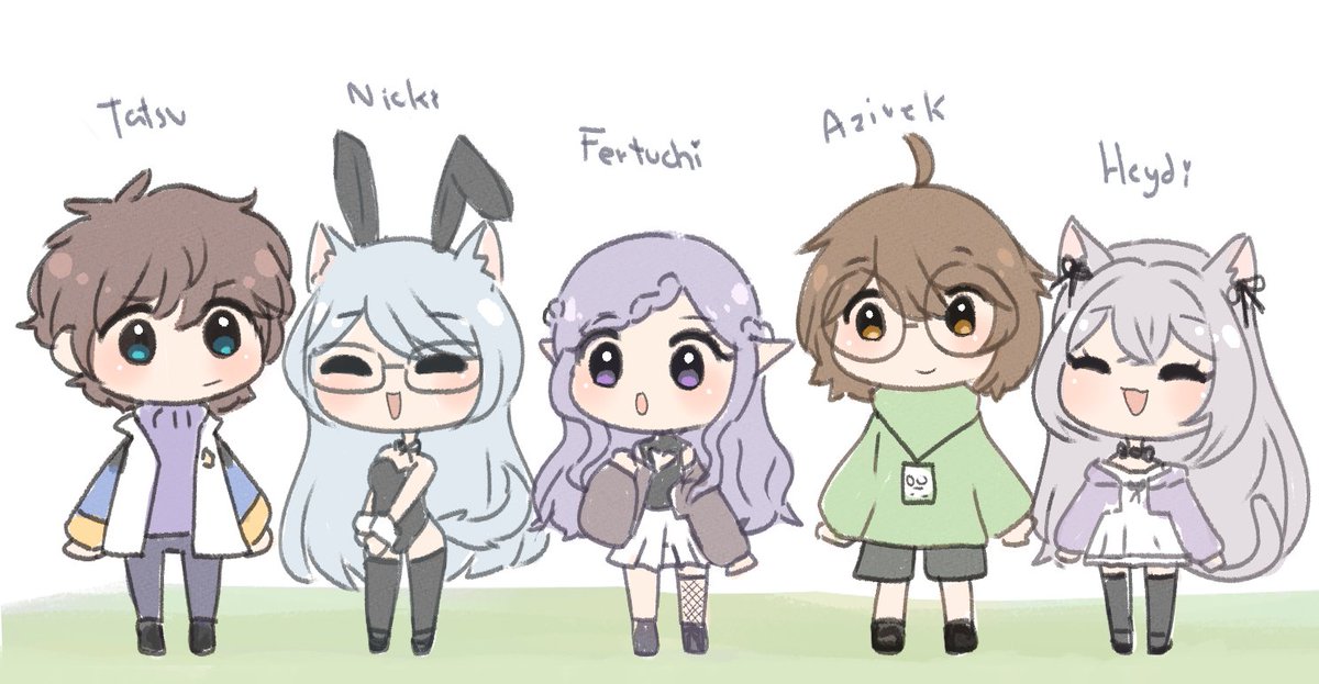 Presento a mis 5 babys Vtubers  y Pngtubers.
Agradecer a cada uno por darme su confianza para diseñar y crear su modelitos ^^~
~ @/tatsuvt
~<a href="/NickiM_VT/">NickiM_VT</a> 
~@/fertuchi2000 
~<a href="/Azivek_UwU/">Azivek </a> 
~@/heydiwis 
Espero seguir creciendo como artista y que se unan mas integrantes a este grupito.💕