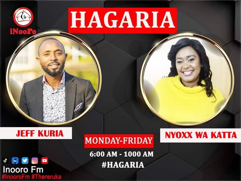 Good morning, Wednesday,
Warahùka atìa? Karibu tabarìra-inì ya Hagaria na Jeff Kuria hamwe na Nyoxx Wa Katta
#Hagaria #InooroFm