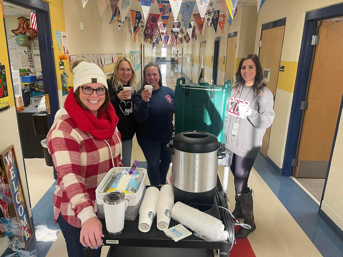 #colddayhotcoffee Starbucks coffee and Hot Coco from our Admin on this cold morning really hits the spot! Delivered to each classroom! #kuentzbestplacetowork @lchristian1125 @michellebunn07