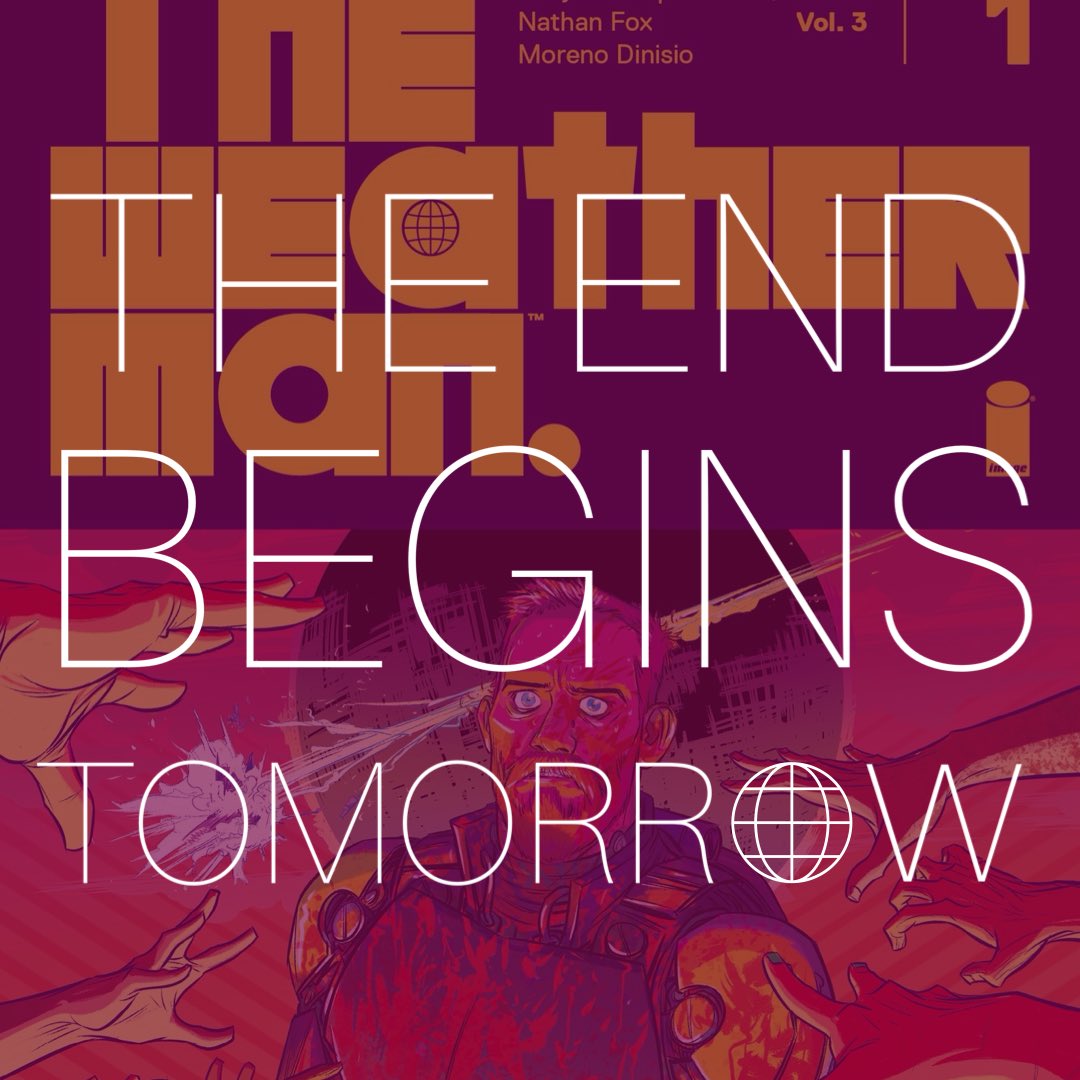 nathanfoxy's tweet photo. Oh! …It’s time!!! 🤡⚡️😎💩😮🦮🌑🌍💥⛈️🤯😱
The long & anticipated wait is almost over!!! The insane-crazy beginning of the end starts tomorrow when #WMv3, #1 finally hits stands. So run, don’t walk, to your local comic shop & snag yours!!
#KillTheWeatherman #scifi #comics #NCBD https://t.co/os7rStk6YR