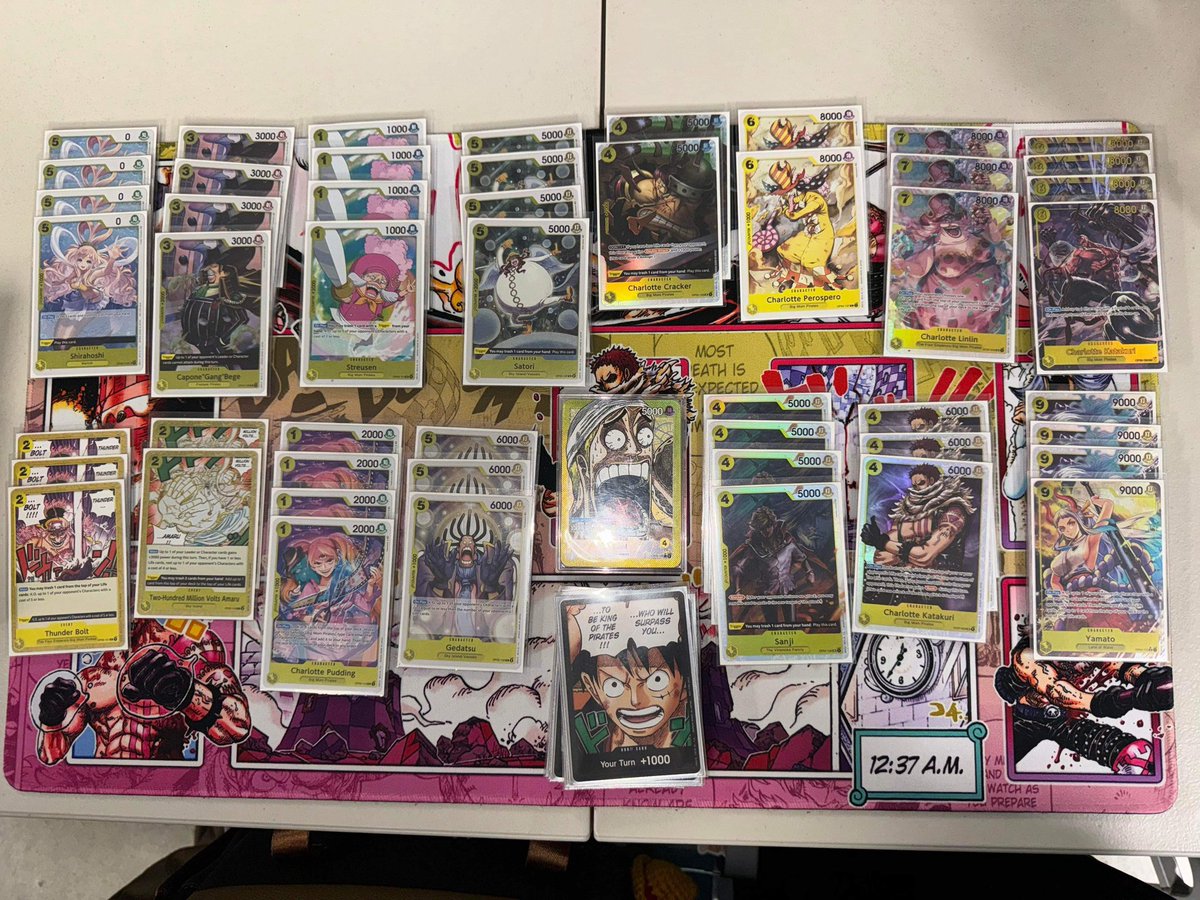 OrangeSamuraiD's tweet photo. Event: Kid Manga Tournament
Store: Health Points TCG 
Fresno, CA
01.13.24
Players: 50
1st: Blue - Yellow Katakuri
2nd: RiceChrispy - Red Edward Newgate
3rd: Ahhhlex - Yellow Enel 
4th: Deeks - Yellow Enel

#OnePiece #OnePieceCardGame #OnePieceTCG #OrangeSamuraiD #OPTCGTopList https://t.co/Os0syK4CGJ
