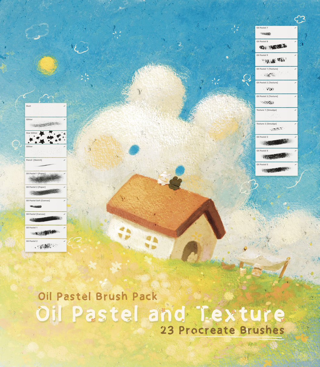 * ੈ✩ Oil Pastel Brush Pack 🖍️🌼‧₊˚