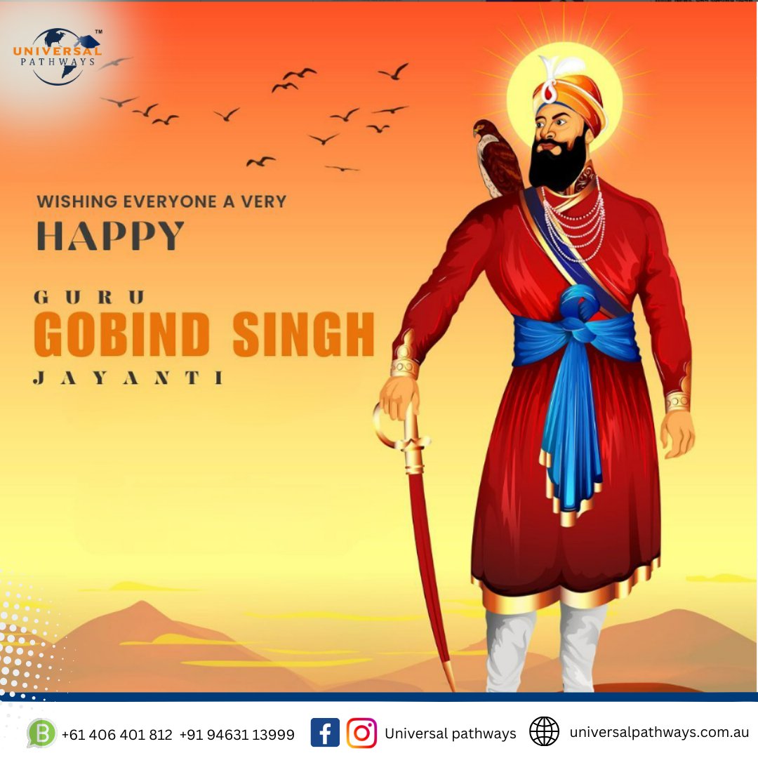 UPathways's tweet photo. Wishing everyone a blessed Guru Gobind Singh Jayanti 

On Guru Gobind Singh Jayanti, may we empower ourselves to lead our lives with courage and strength, kindness and selfless service.
Wahe Guru ji shower his divinity on all of us 🙏🏻

#GuruGobindSinghJayanti
#gurugobindsinghji https://t.co/cYGrm7B25K
