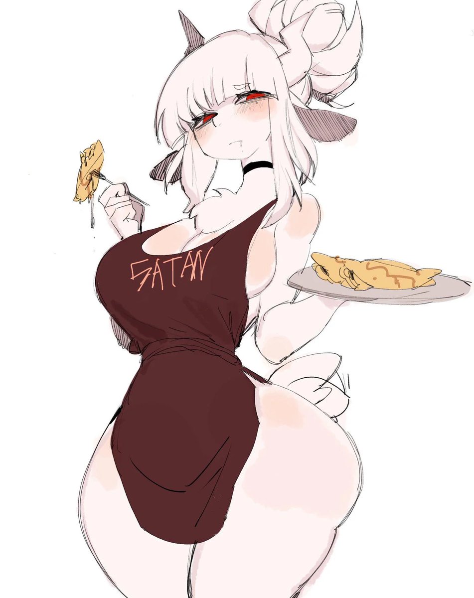 TheTrueLucifer's tweet image. Im back and I felt like being more warm so I'm in my goat form today. Care for some pancakes? 

#HelltakerRP - #MVRP - #BiblicalRP - #OpenRP