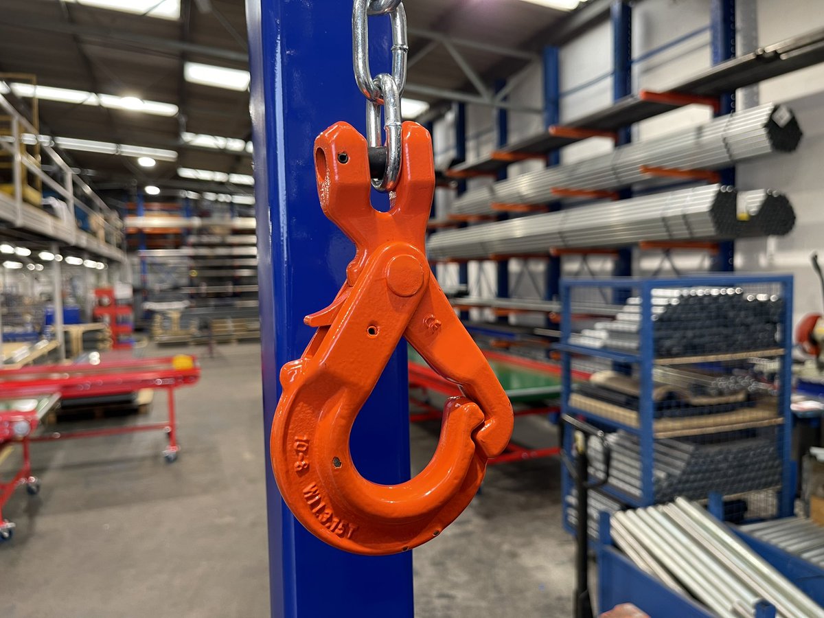 Custom fabricated bag hanging frame for use with polymer bulk bags, allows the bag to stay upright while it’s being emptied. Full manufacturing, Laser, Press Break, Machining, Fabrication &amp; Assembly under one roof!