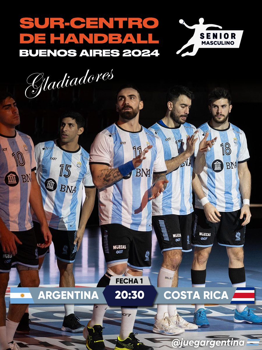 juegargentina's tweet photo. #Handball 🤾🏻‍♂️ #SurCentro #BuenosAires :: 

Debutan los #Gladiadores en la Casa del Handball ⚔️ 
Se juega la clasificación mundialista 🤩 

:: Fecha 1 :: 
20:30hs 🇦🇷 Argentina vs Costa Rica 🇨🇷 

📺@canaldeportv 
👉Miralo en VIVO por https://t.co/rRdWLkoabV https://t.co/6tYtPg9LGx