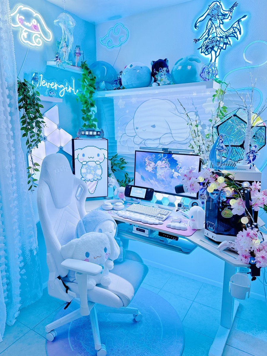 Cinnamoroll Gaming Desk Setup☁️🤍
