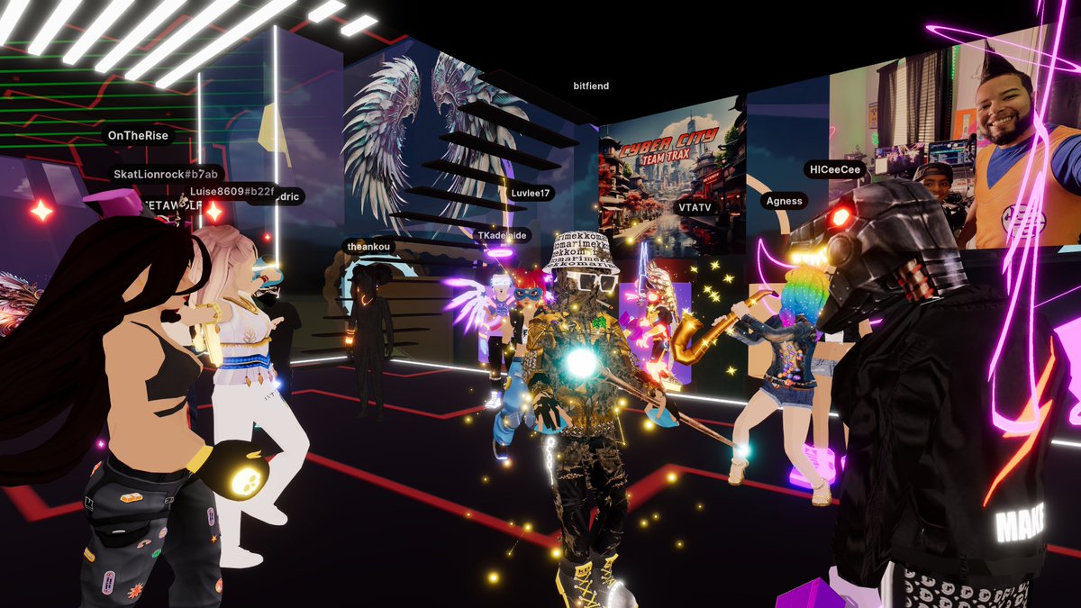 DJTRAXNFT's tweet photo. That escalated quickly! @decentraland Join us at 136,130 for a party with @MAKEANFT @vtatveth https://t.co/mcA0SMtYhb