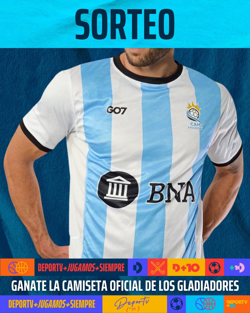 ¡HAY SORTEO! 🤞 Juegan Los Gladiadores y vos podés tener tu premio.

👕 Seguinos, retuiteá esta foto y escribí con el hashtag #HANDBALLenDEPORTV para llevarte la camiseta oficial de Argentina cortesía de <a href="/GO7ok/">GO7</a>.  

¡Dale, se va al final del partido!