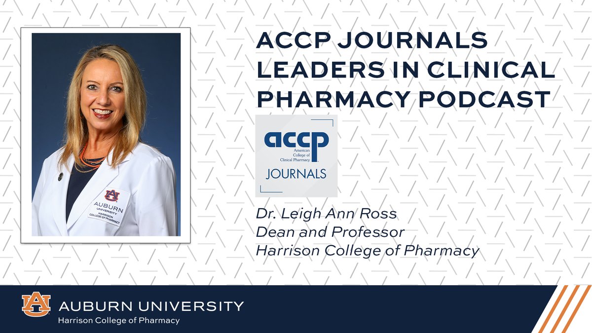 'Take chances, explore, and take opportunities when they are presented to you.' Check out the Leaders in Clinical Pharmacy Podcast from @ACCP as @HCOPDean discusses leadership and her path in pharmacy >> podcasters.spotify.com/pod/show/accp-… #WarEagle | #LeadersCreatingLeadersForTomorrow