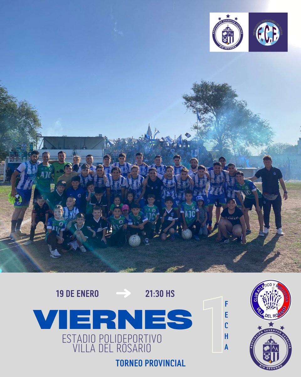 🔜⚽️ PROVINCIAL FECHA 1 

🏟️Polideportivo Villa Del Rosario
🗓️ 19/01
⏰21:30 HS
 🆚 polivdr