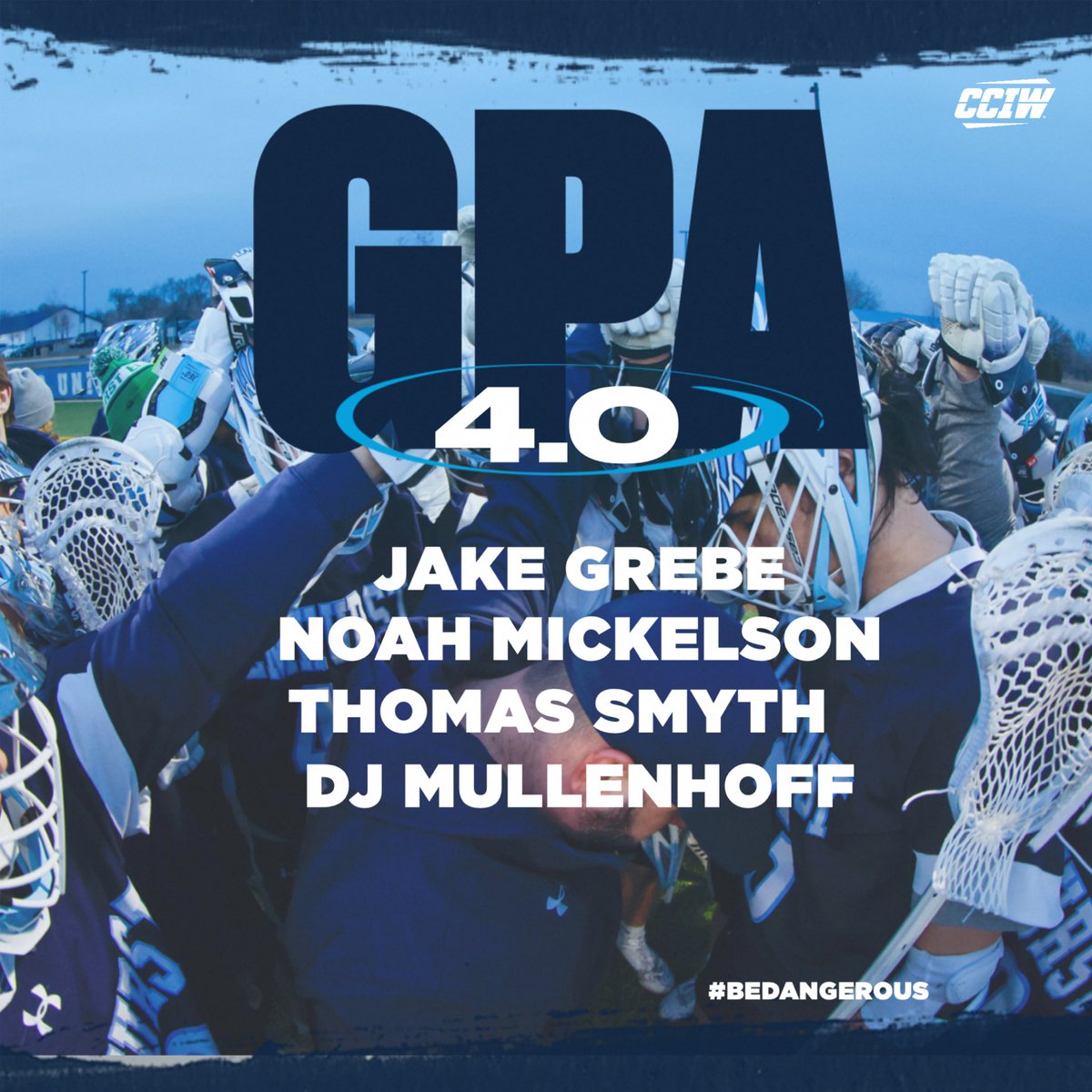 ElmhurstU_MLAX's tweet image. Our guys got it done in the classroom this past Fall, 83% of our team with a 3.0 GPA or higher! As a team we had a 3.43 average GPA. Which is a PROGRAM RECORD!! #BeDangerous