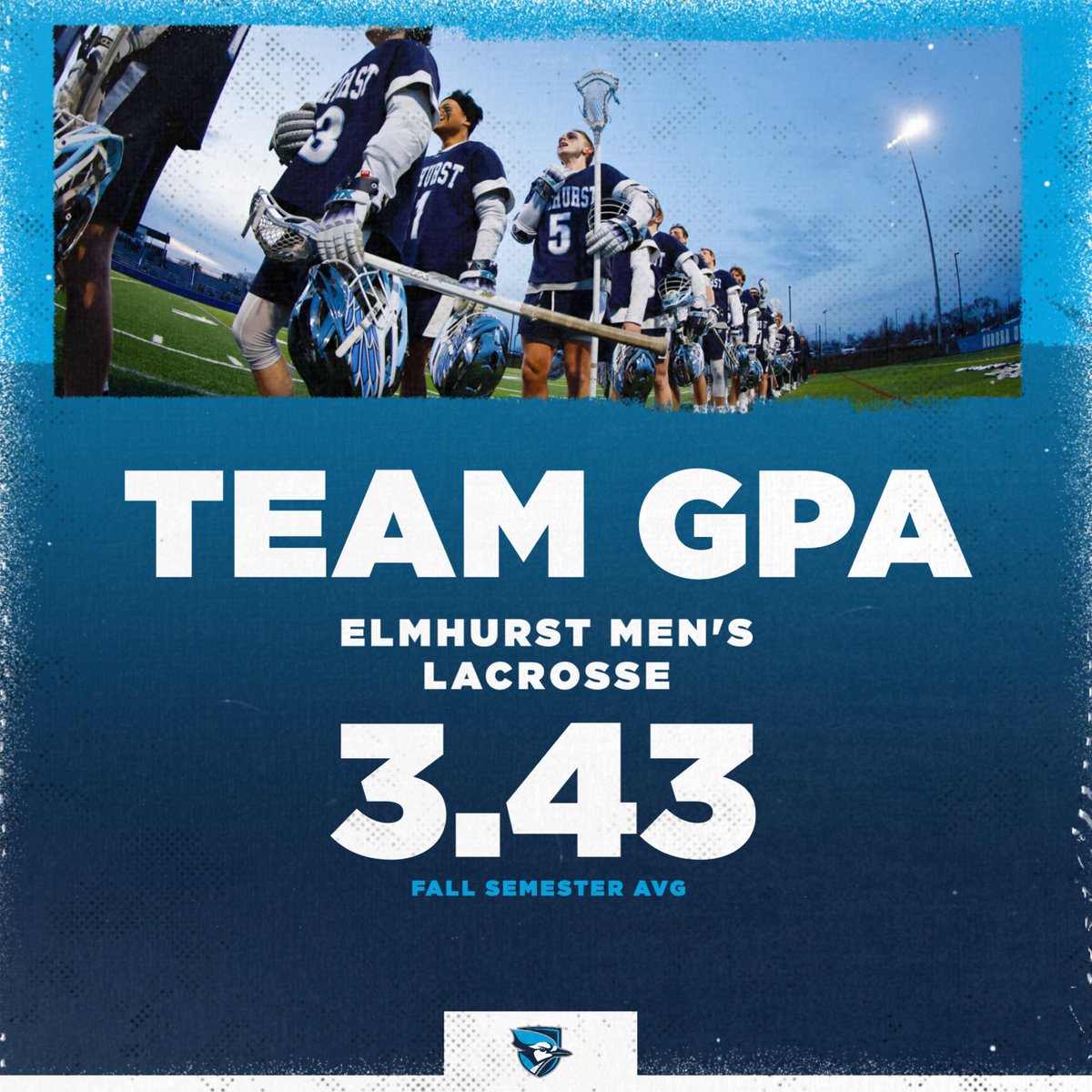 ElmhurstU_MLAX's tweet image. Our guys got it done in the classroom this past Fall, 83% of our team with a 3.0 GPA or higher! As a team we had a 3.43 average GPA. Which is a PROGRAM RECORD!! #BeDangerous