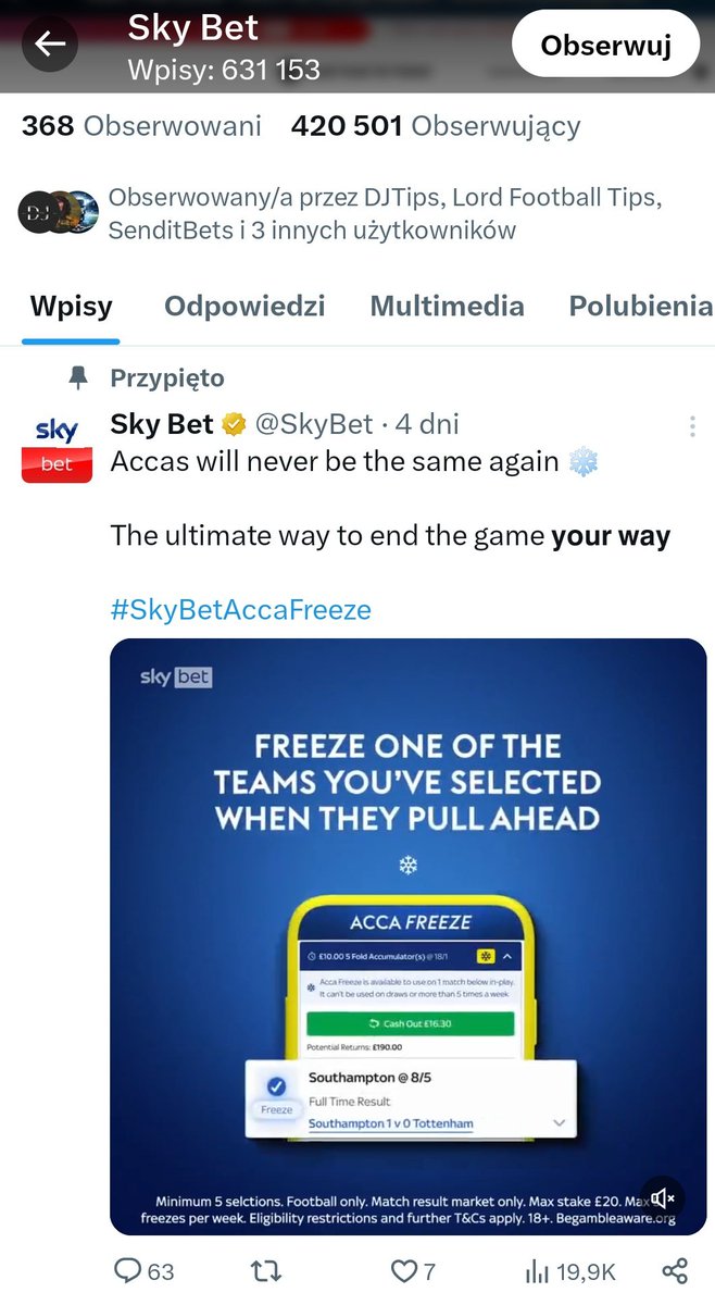 kuboszekk's tweet photo. @SkyBet why you promoting scam? 
*try to freeze one of the teams you've selected when they pull ahead, if not suspended on our favour. 😂 https://t.co/Hf3XDL3vaA