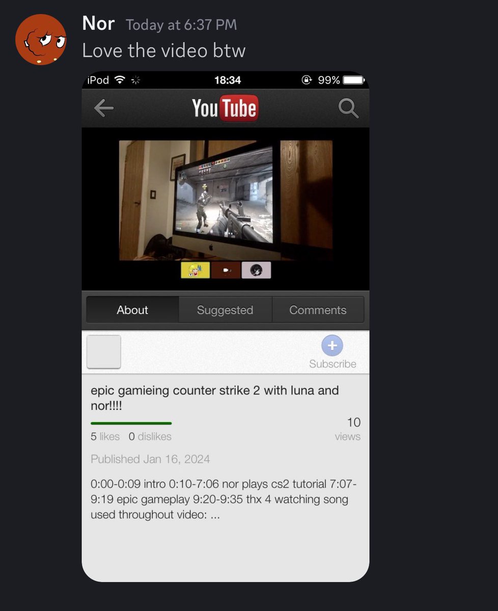 bro watching my vid on the ipod 😭😭😭
