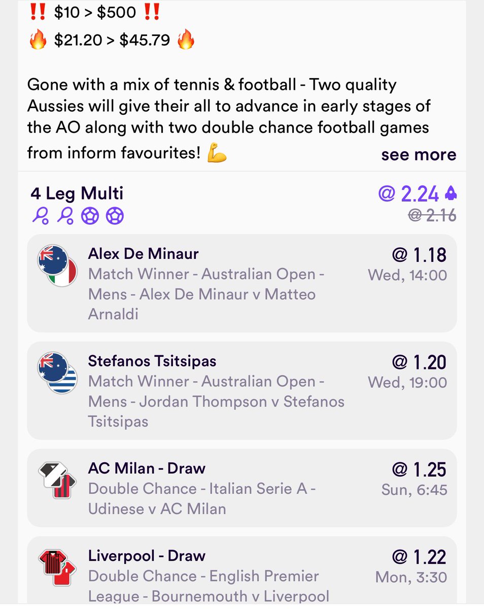 LukeTheNukeBets's tweet photo. 🔥 $10 > $500 🔥

Round 2 is looking LOCKED IN 🔒 Make sure not to miss out and follow me on Dabble @ LukeTheNuke97 https://t.co/VGEDQvpcH4