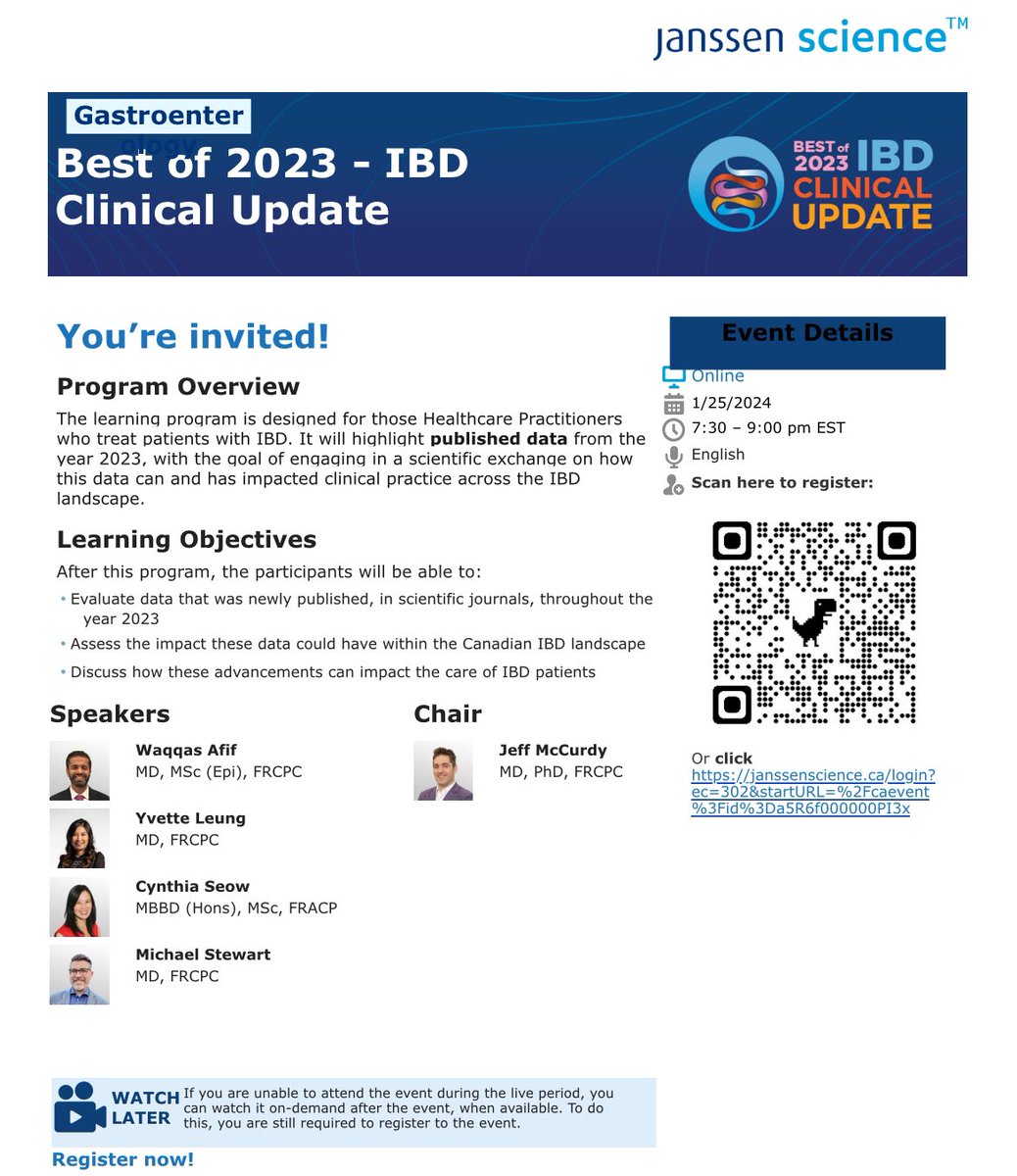 GI peeps!!! Come join our best of IBD in 2023 clinical update where we will present and discuss the best IBD research of 2023. @waqqasafif @SeowCynthia @yleungibd @GastroStew @MondayNightIBD