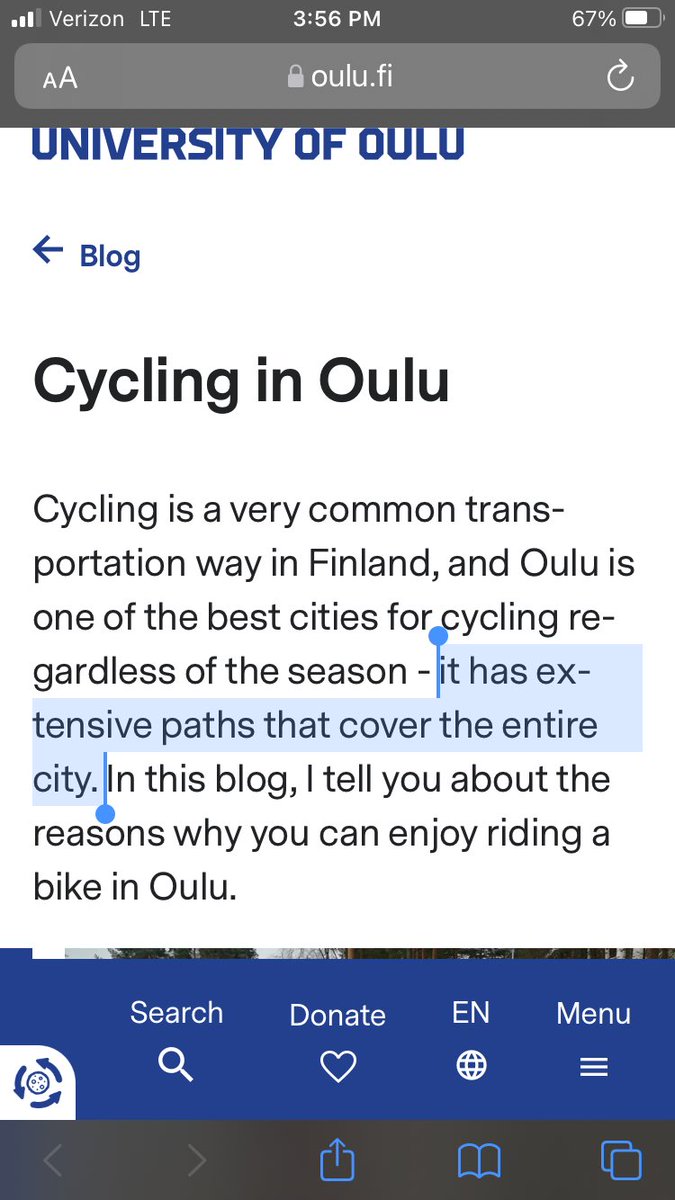 😍

#MeanwhileInOulu 🇫🇮 

❄️🚲❄️🚲❄️

This is how a university and winter city actually embraces winter & cycling! 🤗 

oulu.fi/en/apply/uniou…