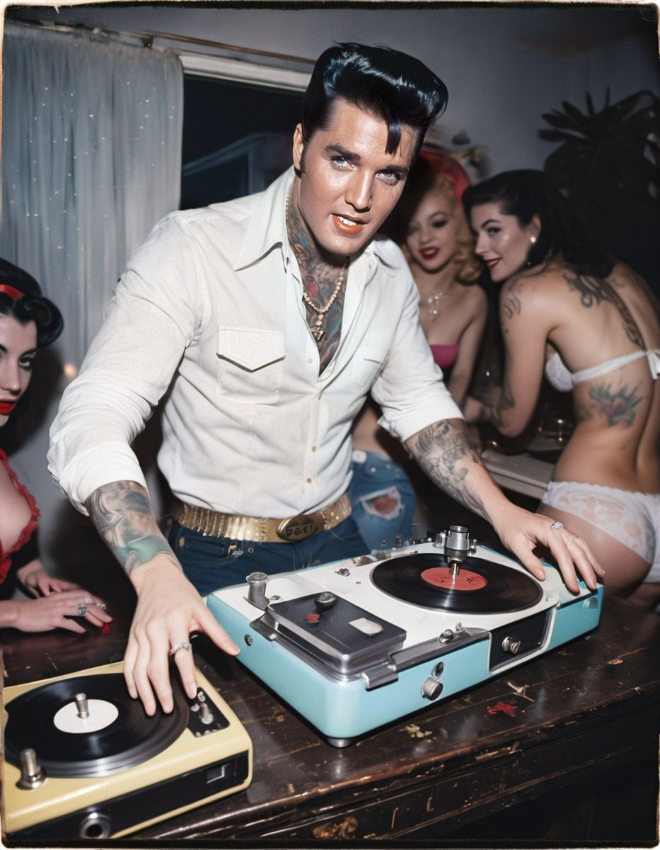 djenerates's tweet photo. These are some AI renders from a 70s icon series we recently published. To see the whole collection hit our IG.
#dj #elvis #retrodj $KLUB #djen https://t.co/TTwxqmwLFD