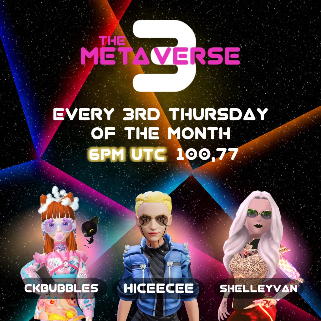 themetaverseiii's tweet photo. A new year, a new #TM3!

The 3⃣ are working behind the scenes to build the future of our digital world, so we're lightening the load.

The Metaverse Three will air every THIRD Thursday of the month. 

Same great content, just a little less often.

RSVP: https://t.co/o3UEbvQDDl https://t.co/aMK4t40uuv