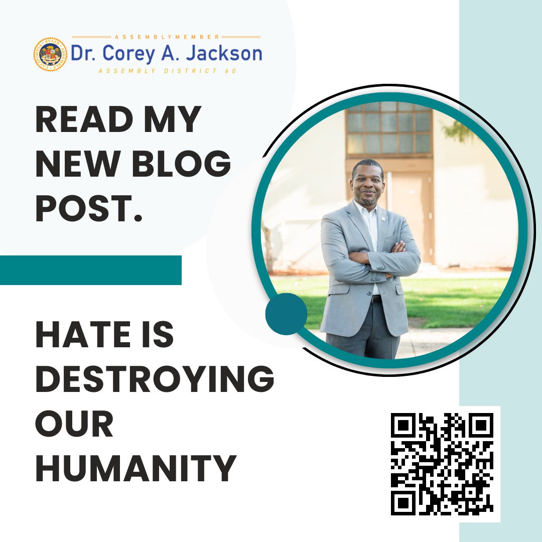 Today marks the National Day of Racial Healing—Let's honor each other's humanity to prevent hate from destroying our shared values. Check out my blog on this important topic. #RacialHealing #AD60Blog a60.asmdc.org/node/117