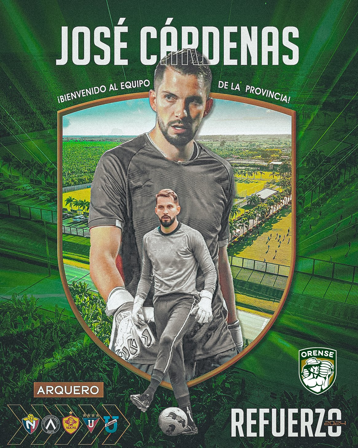 Orense Sporting Club on X: ¡Bienvenido José Cárdenas a Orense Sporting Club!  🧤🟢 Un nuevo arquero se suma a la Familia Orense para la temporada 2024.  Se trata de José Cárdenas, arquero