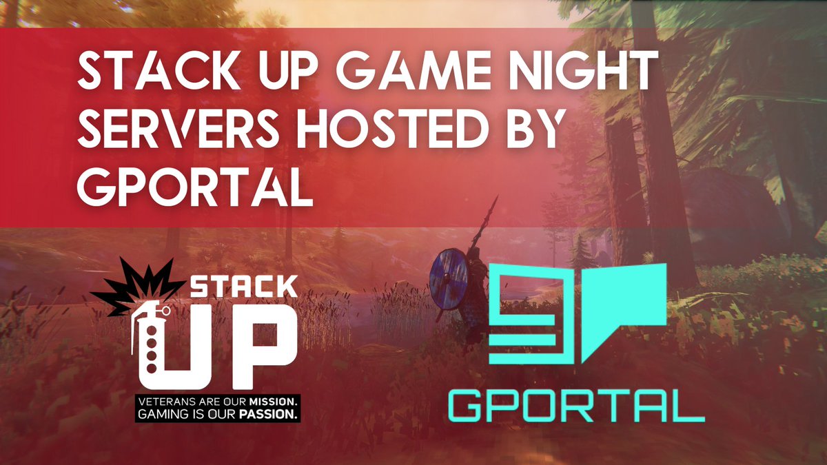 Stack Up is partnering with <a href="/gportalint/">G-PORTAL.COM » English 🇺🇸</a>. GPORTAL is providing Stack Up with servers to host our game nights for our community of Veterans and civilians alike.   

We're in the process of moving our Valheim server and currently have our 7 Days to Die server up and ready to game.