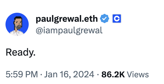 dangambardello's tweet photo. 🚨 Chief Legal Officer of Coinbase is "Ready." 

Tomorrow is one of the most impactful days in all of crypto history as Coinbase / SEC oral arguments take place. https://t.co/3JcrQbOUQU