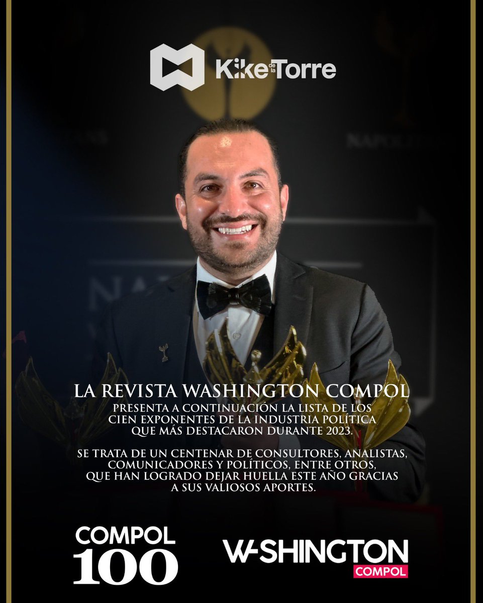 Muy agradecido con el Consejo Editorial de Washington MPR por considerarme en su listado de los COMPOL100, revista anual que destaca lo mejor de la comunicación y la estrategia en todo el mundo.

➡️ mprgroupusa.com/wp-content/upl…