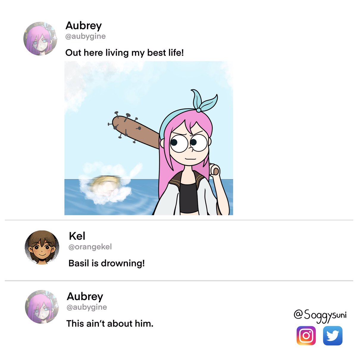 Soggysuni's tweet image. Auby Twitter

#omori #omorifanart #kel #aubrey #basil