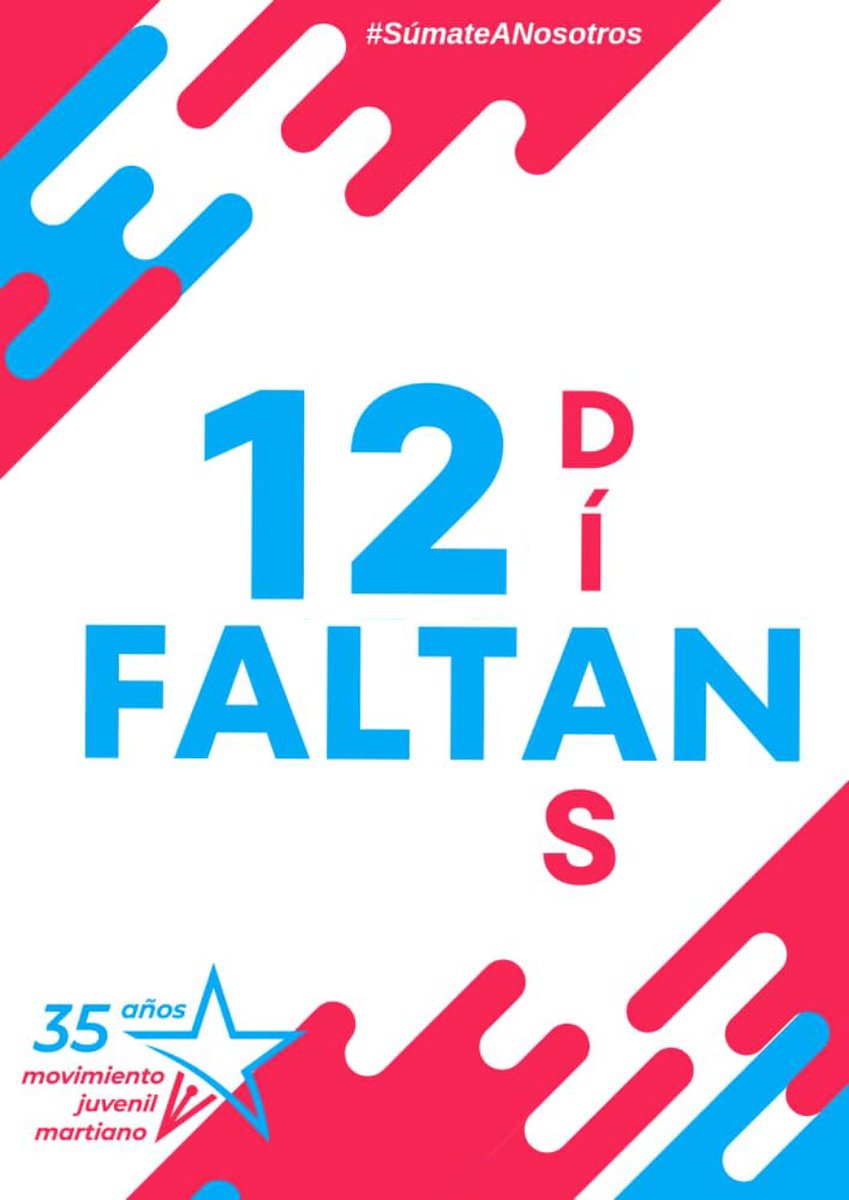 AlejandroCosmeQ's tweet photo. 🇨🇺 El movimiento juvenil que agrupa a los martianos de corazón ❤️ está a punto de cumplir su 3️⃣5️⃣ aniversario.
⏬ Faltan solo 1️⃣2️⃣ días, y desde ya el #JuvenilMartiano está de celebración. 
☑️ Te hacemos una invitación: #SúmateANosotros

#35MJM https://t.co/6xrv9H2iUZ