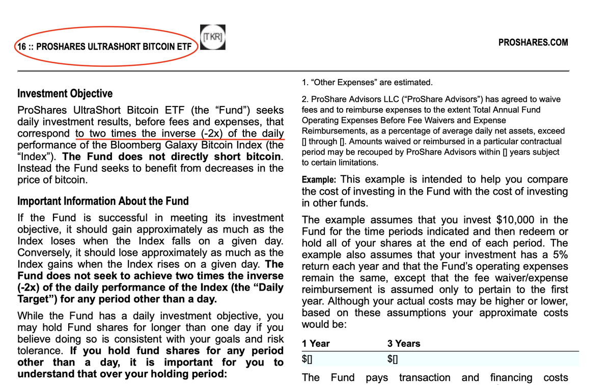 BitcoinNewsCom's tweet photo. NEW: Proshares just filed a prospectus with the 🇺🇸 SEC for an Ultrashort #Bitcoin ETF that corresponds to -2X the daily performance of #BTC 😮 https://t.co/FKucBEgaQh