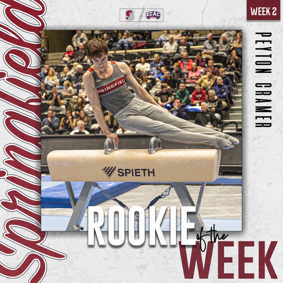 PrideMGym's tweet photo. Congratulations to Peyton Cramer for earning ECAC Rookie of the Week Honors! 

#springfieldcollege #gymnastics #ncaagymnastics #scpridescfight https://t.co/Tfwk95wHva