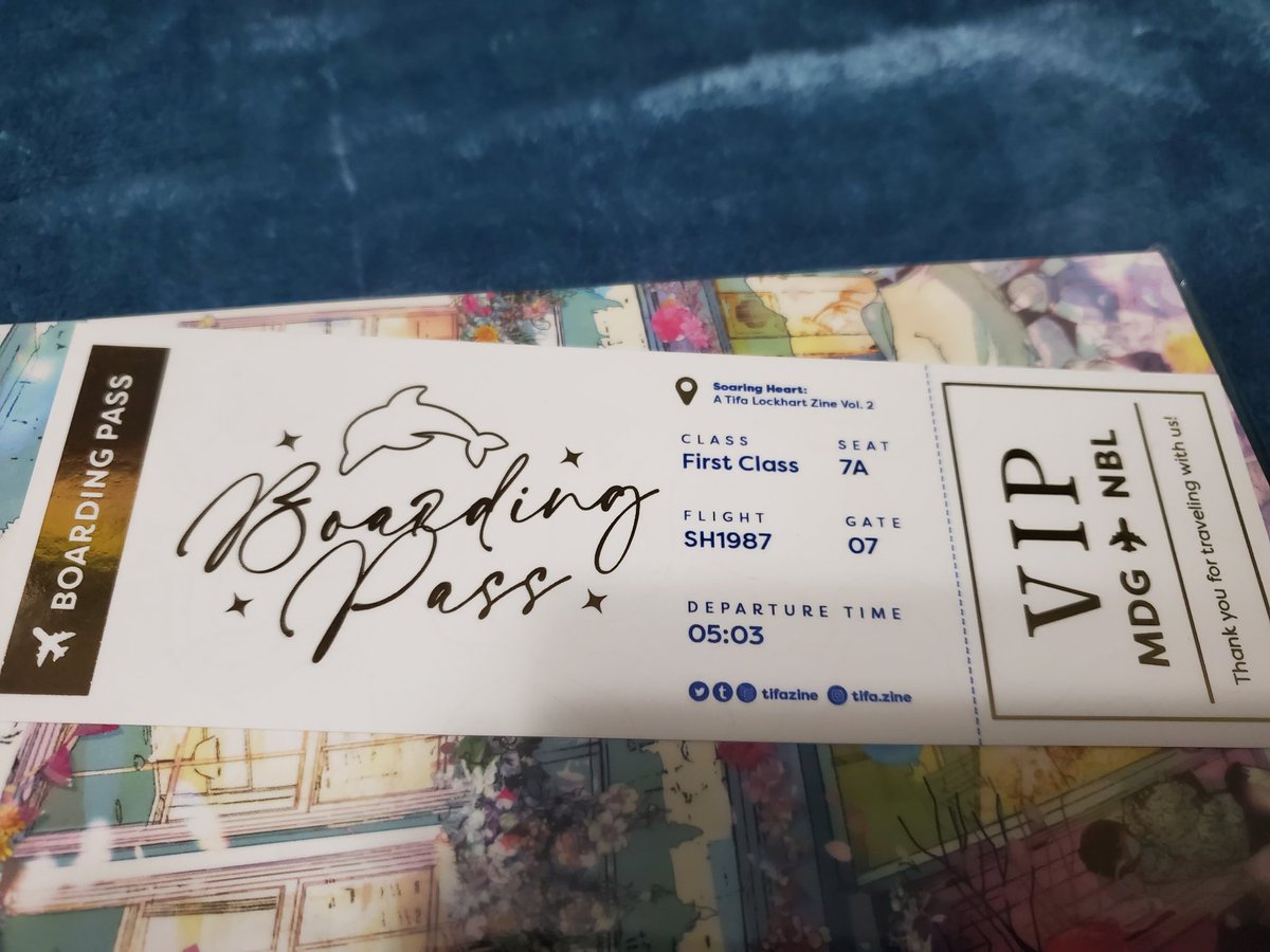 Lots of love to <a href="/tifazine/">✨ Soaring Heart 🐬 Project Complete!</a> ! I just got my copy in the mail (in spite of our freezing rain). They did such a great job with all the little details, like this cute boarding pass or all the brand-appropriate stamps on the envelope. (Also, the custom wrapping paper was adorable!)