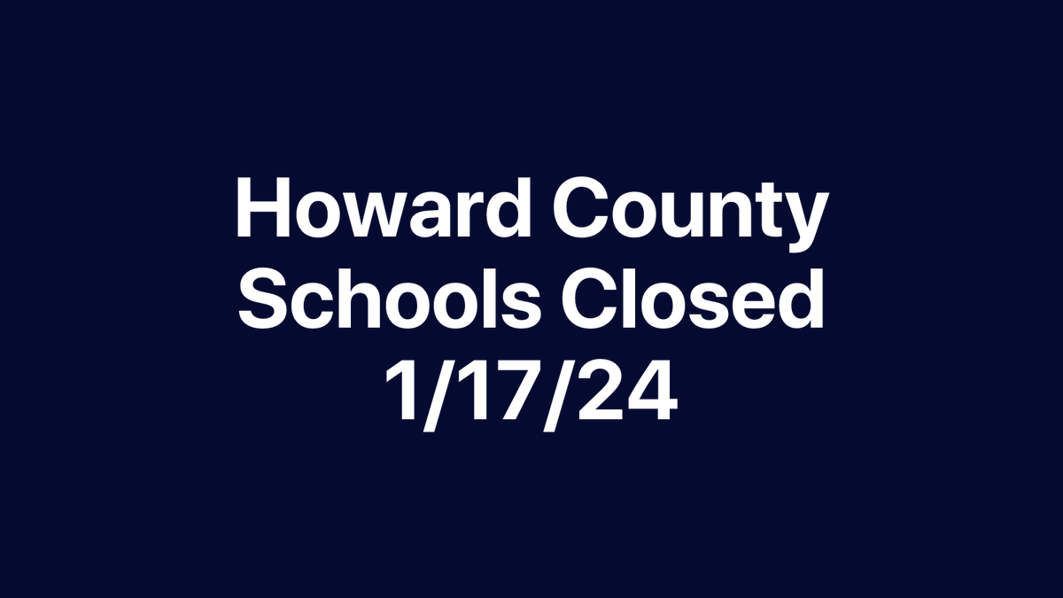 HoCoStudentNews's tweet photo. 1/17/24 HCPSS Code Orange: Schools closed due to continued inclement weather and previously scheduled half day; offices opening late. Evening activities are canceled. https://t.co/X1zU7HRfzc