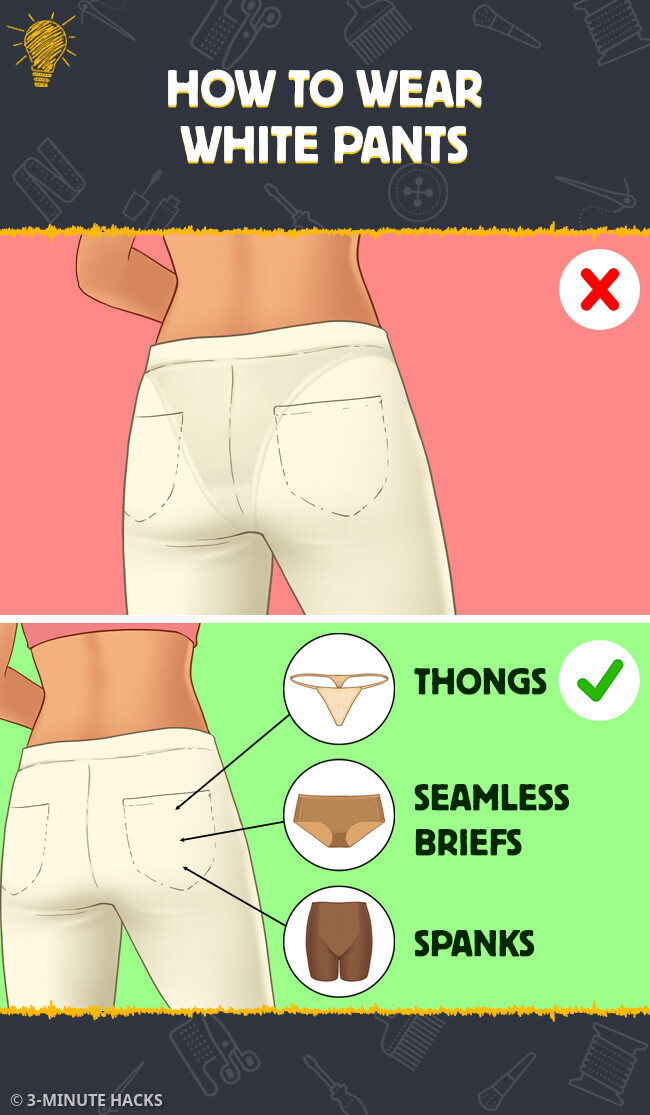 5-Minute Crafts on X: How to Wear White Pants  / X