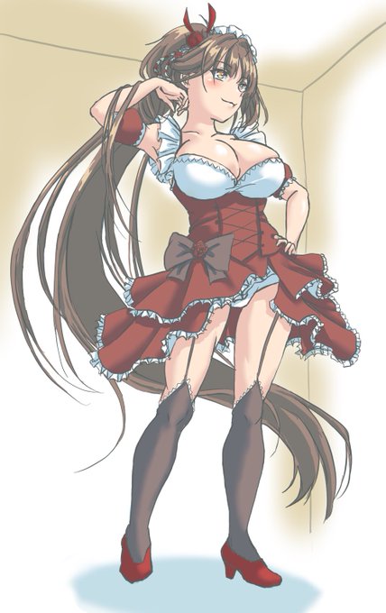 #アズールレーン #瑞鶴 過去のメイド衣装のリメイク…約一年前!? はるか昔のような気がする…  いまの人気投票のグループにノミネートされてるので、特に推しの子がいなければ是非!