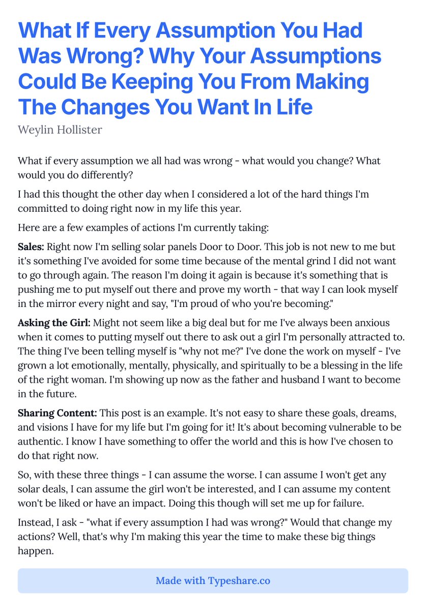 howlinweyy's tweet photo. What If Every Assumption You Had Was Wrong? Why Your Assumptions Could Be Keeping You From Making The Changes You Want In Life https://t.co/3XOqv2TW4S