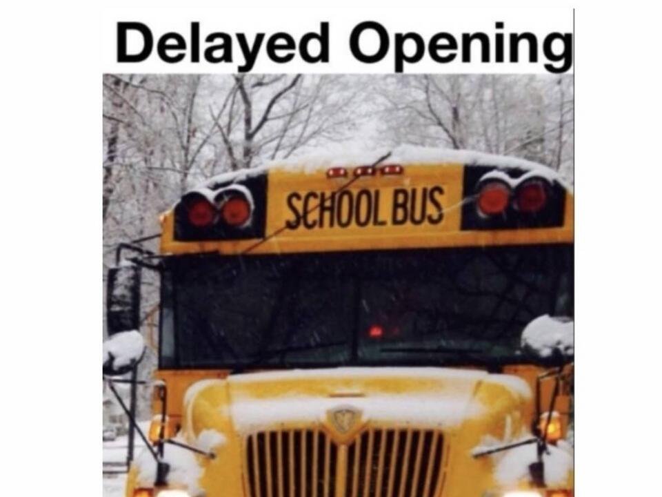 2 hour delayed opening on Wednesday, January 17th