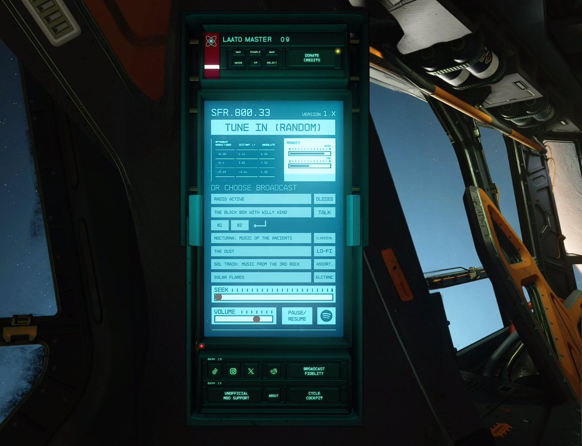 This is a HUGE shoutout post to <a href="/StarfieldRadio/">Starfield Radio</a> 

Fallout fans are familiar with the concept of having radio stations you can tune into and listen while playing, and this project is in a similar vein. If you play Starfield and wish there were a radio station to listen to, you