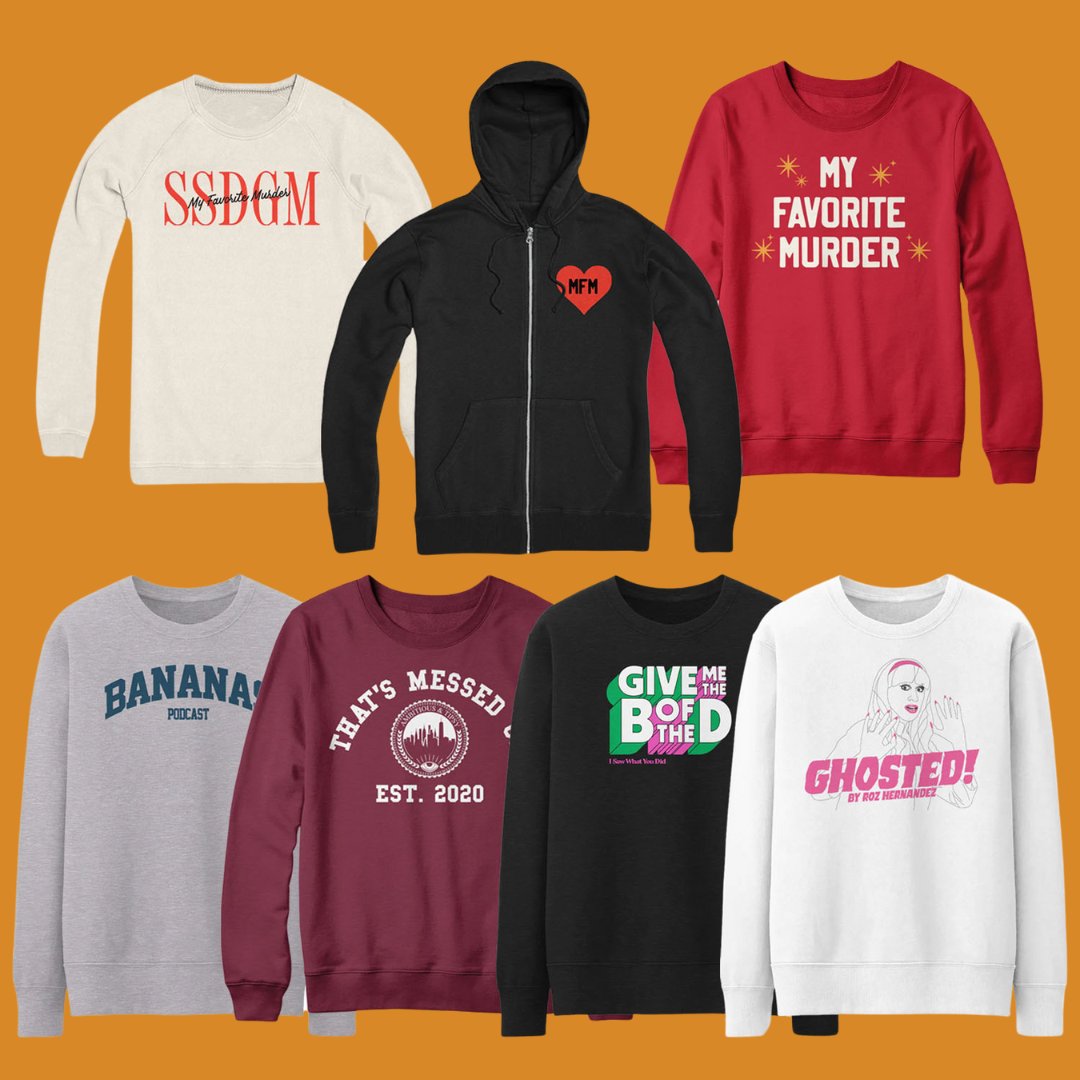 We’re working to get the merch store restocked after the holidays, but it’s still got lots of cozy sweatshirts from MFM, @MessedUpPod, @ISawPod, Bananas and more! exactlyrightstore.com