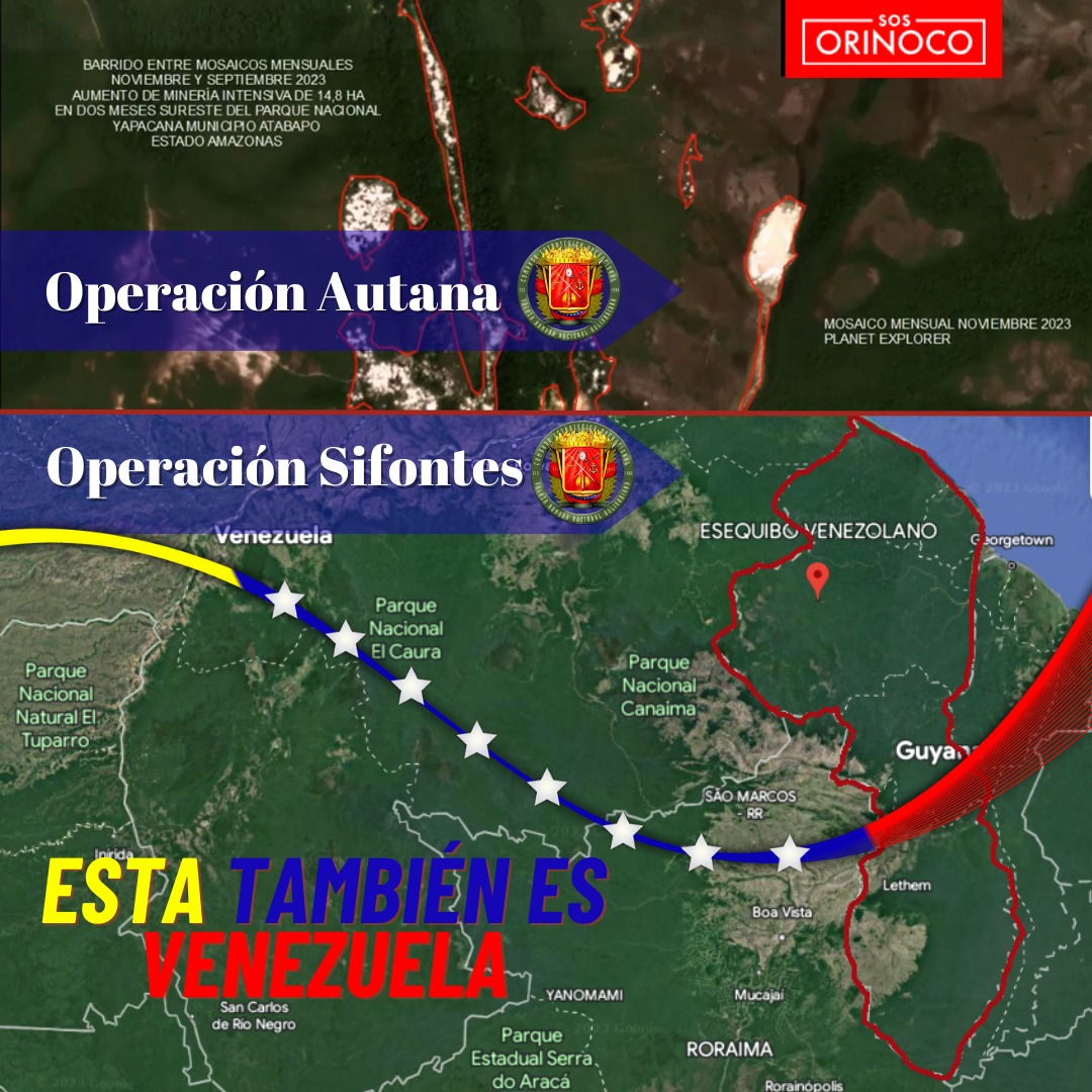 Debemos estar claros: #NoALaDesinformación.
Evitemos que nos quiten el foco de lo relevante. 
✅Comparaciones serias de los mapas en el tiempo.
✅Por qué no critican que nuestro territorio de la Guayana Esequiba está siendo explotado por gobiernos extranjeros y no les parece mal?