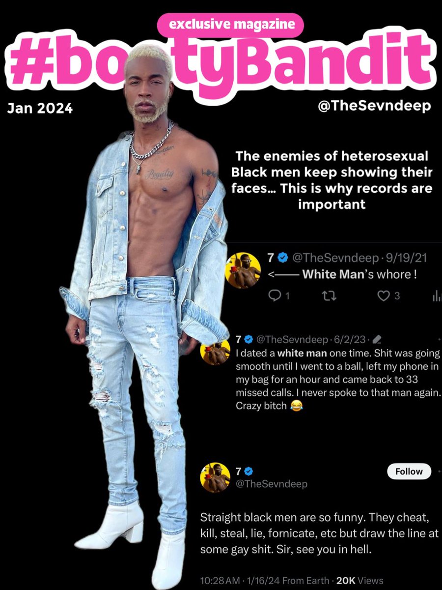 one234and5's tweet photo. The enemies of straight Black men are numerous and their disdain for us ranges across various mindsets

The modern white man and #Divesters wants to see us as a perpetual underclass

The #BootyBandits hate the fact we didn’t sell our souls (masculinity) for approvals… https://t.co/I825OfHEK3