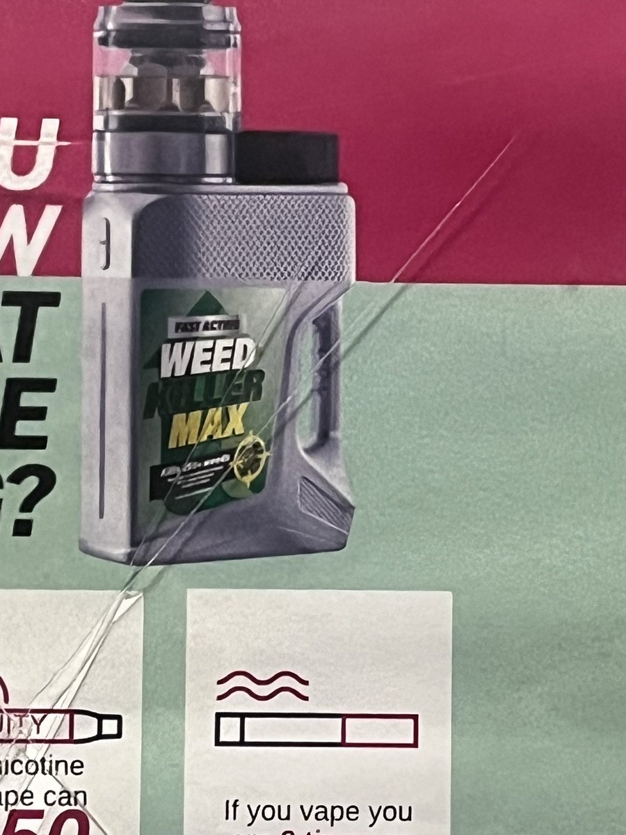 Likening vaping to weed killer is a long bow…. The suggestion that both are deadly