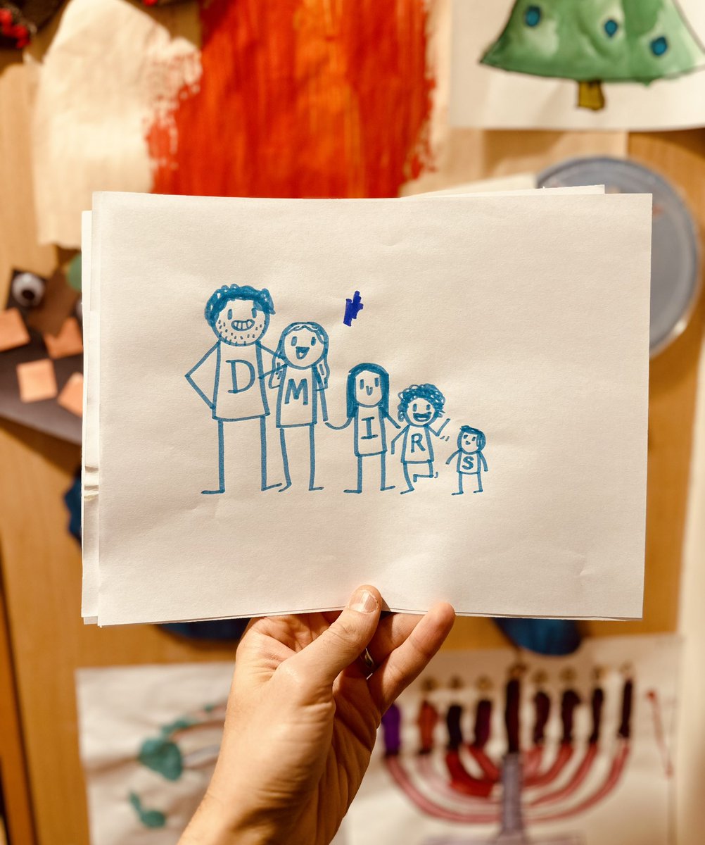 Stick figure family portrait.